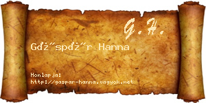 Gáspár Hanna névjegykártya
